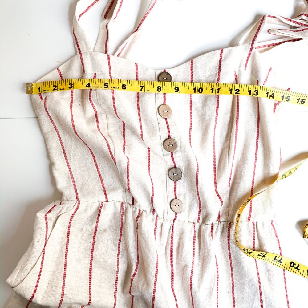 NWT moon river striped jumpsuit w/tie straps - Picture 6 of 7